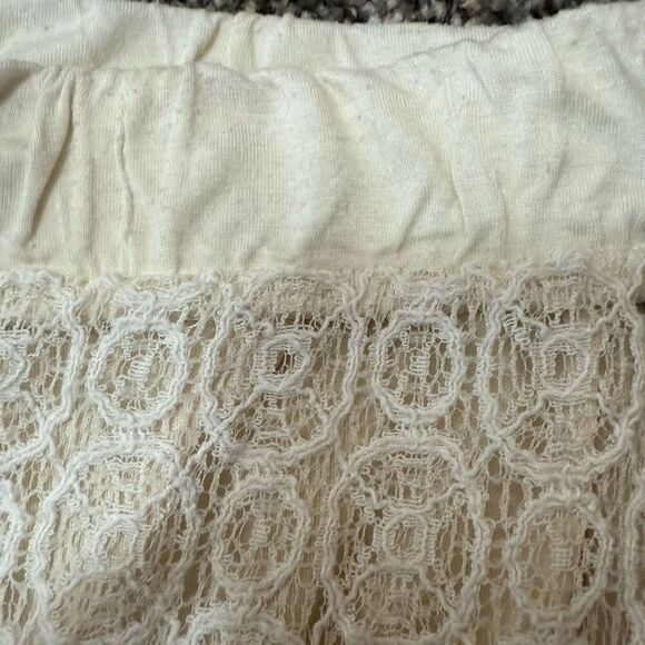 Y2K Off White Lace Peasant Prairie Maxi Skirt Small Trumpet Long - Picture 6 of 6